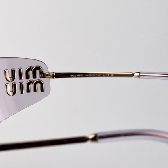Miu Miu Women’s Rectangle Sunglasses – Gold Pink Model MUA51S | Color ZVN90O main image 5